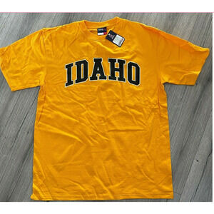 CampusOne NCAA IDAHO Gold Cotton Tshirt Bold Black Letters - Men's Size Small